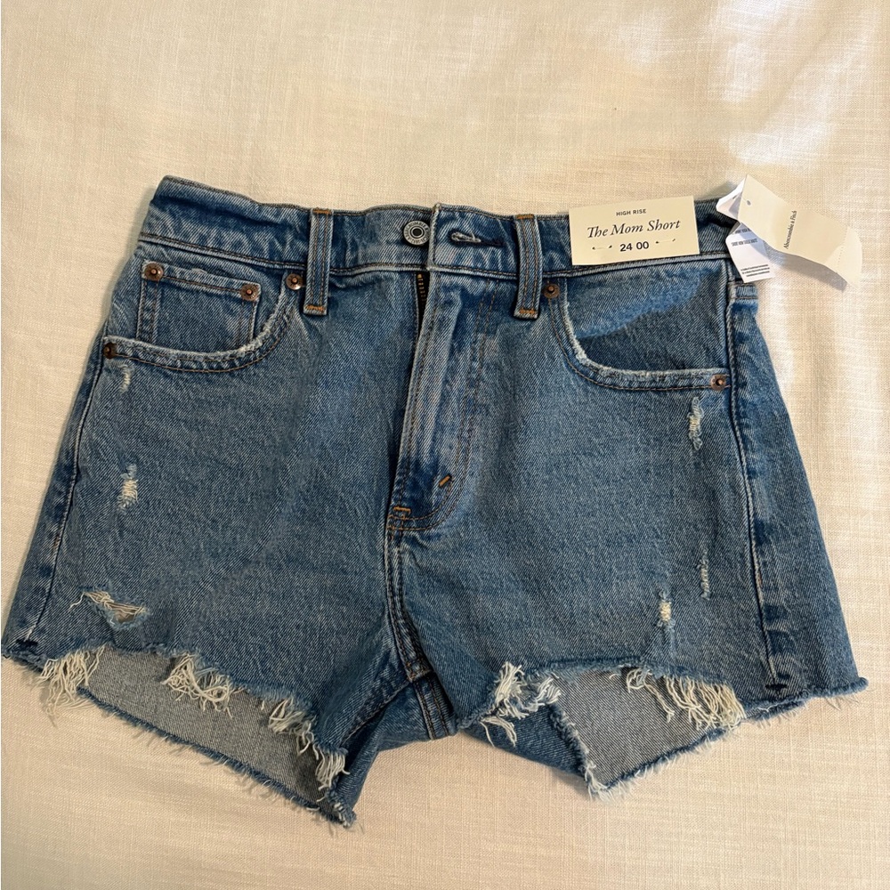 Abercrombie & Fitch Distressed Blue Jean Shorts